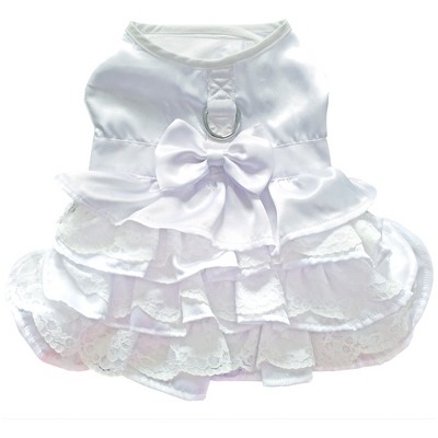 Doggie Design Dog Harness Wedding Dress with Veil and Matching Leash