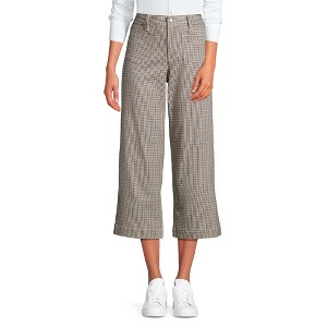 Lands' End Women's Printed Twill High Rise 5 Pocket Wide Leg Crop Pants - 1 of 4