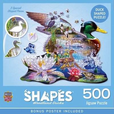 MasterPieces 500 Piece Shaped Jigsaw Puzzle - Woodland Ducks - 24.41"x20.3"