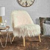 CAVINAS Velvet Accent Chair with Mid-Height Curved Back and Metal Legs,Modern Upholstered Living Room Chairs,Reading Chairs for Living Room - 2 of 4