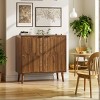 Mid-Century Modern Accent Storage Cabinet with Doors and Shelves , Small Sideboard Kitchen or Living Room Cabinet Organizer - Panipeachy - 3 of 4