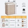 TiramisuBest Laundry Hamper With Lid PE Rattan Powder Coating Frame Clothes Hampers with 01 Removable Bags,100L,Brown - 4 of 4
