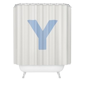 Deny Designs April Lane Art Block Monogram Shower Curtain - 1 of 3
