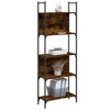 vidaXL 5-Tier Smoked Oak Engineered Wood Bookcase - Freestanding Modern Bookshelf for Living Room, Bedroom, Study - 4 of 4