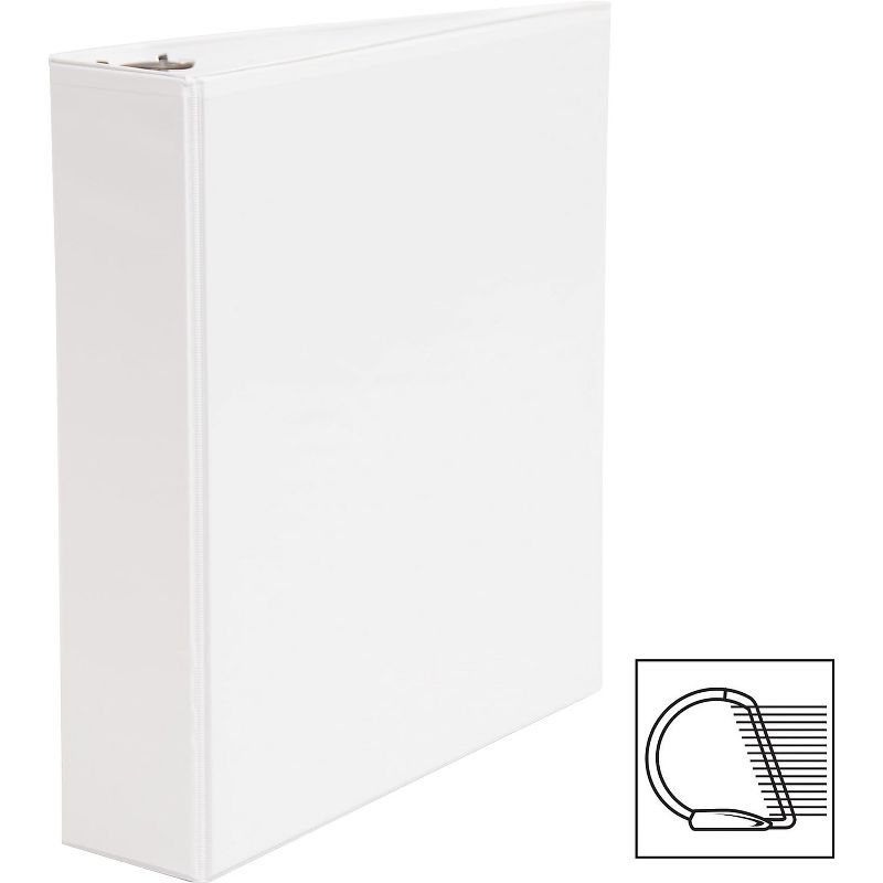 Business Source D-Ring Binder w/ Pockets 2" Capacity White 28442, 2 of 9