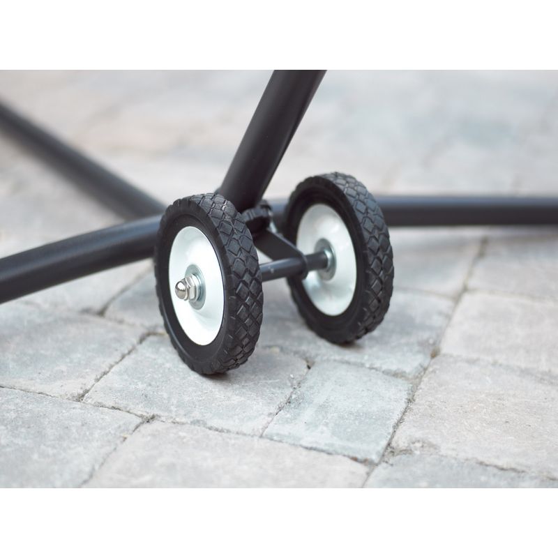 The Hamptons Collection 10” Black Rubber and Steel Hammock Stand Wheel Kit, 3 of 4