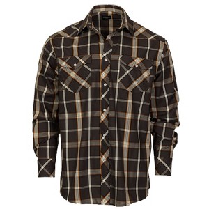 Gioberti Men's Western Plaid Long Sleeve Shirt with Pearl Snap-on - 1 of 3