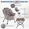 Lazy Chair with Ottoman, Modern Lounge Accent Chair,Leisure Sofa Armchair,Reading Armchair with Side Pocket for Living Room, Bedroom, Dorm & Office - 4 of 4