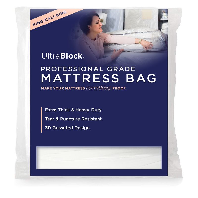 UltraBlock Mattress Bags for Moving - 6 Mil Thick Plastic Mattress Storage Bag Cover, 1 of 8