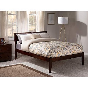 AFI Furnishings Orlando Full Platform Bed with Open Footboard and Turbo Charger in Walnut - 1 of 4