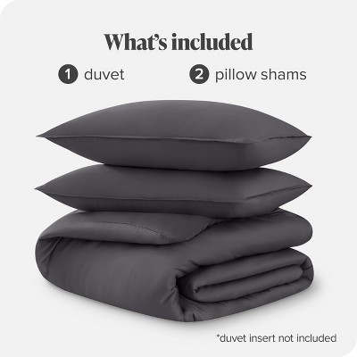 Full/Queen Forged Iron Grey TENCEL Lyocell Duvet Cover Set
