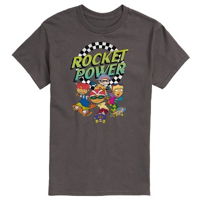 Men's - Nickelodeon - Rocket Power Retro Logo with Otto Regina Sam Maurice Short Sleeve Graphic T-Shirt