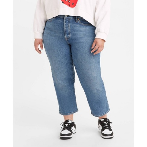 Levi's® Women's Plus Size High-rise Wedgie Straight Cropped Jeans The Mist 22 : Target