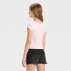 Girls' Short Sleeve V-Neck Ribbed T-Shirt - art class™ - 2 of 3