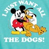 Girls' - Disney - Mickey Pluto Just Want All Dogs Fitted Short Sleeve Graphic T-Shirt - 2 of 4