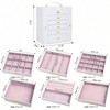Extra Large 6 - Tier Jewelry Box with Mirror, 5 Leather Drawers for Women Girls, White - 3 of 4