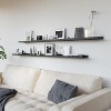 Floating Wall Mounted Shelves, 8count Set with Lip - Black Book Shelves for Bedroom - 4 of 4