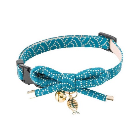 Necoichi Zen Fish Charm Cat Collar - Blue : Target