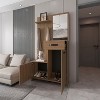 CAVINAS Hall Tree with 3 Hooks Modern Coat Rack with Storage Cabinets and Mirror for Entryway - 2 of 4