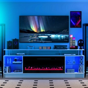 Hyleory Christmas 70'' fireplace Colorful Fireplace TV Stand with Storage, 7 Colors, Remote Control Control For Living Room - 1 of 4