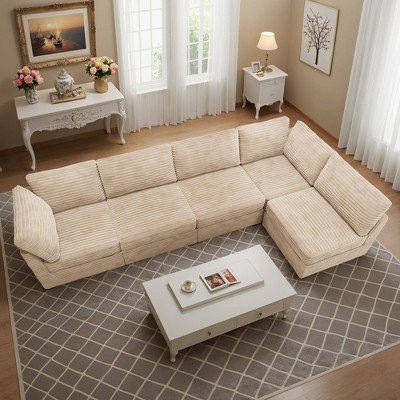 XIZZI Luxury Modular Sectional Sofa Couch, Oversized Cloud Couch for Living Room, Deep Seat Upholstered Convertible Sleeper Sofa