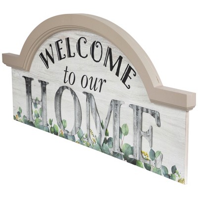 Rustic Beige and Gray Wooden Welcome Wall Sign