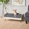 Gulches 36" Rattan Dog Sofa Bed , Indoor/Outdoor, Water-Resistant, Mid-Century Modern Design for Ultimate Pet Comfort- Beige - 3 of 4