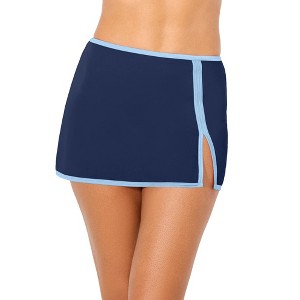 Swimsuits for All High-Waist Peekaboo Shimmer Swim Skirt (Plus Sizes Available) - 1 of 4