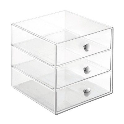Idesign Onyx 3-drawer Tall Desk Organization Set Clear : Target