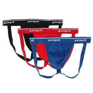 Papi Men's Solid Cotton Jock Strap Assorted (3 Pack) - 1 of 4