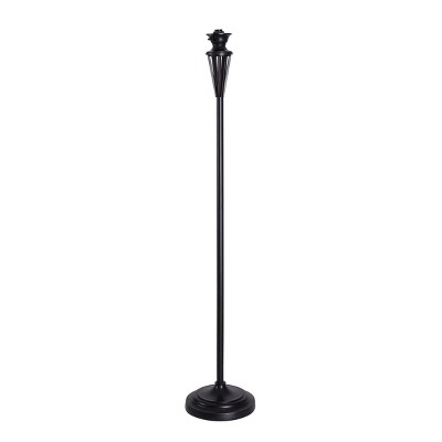 72-Inch Bronze Torchiere with Stained Glass Shade