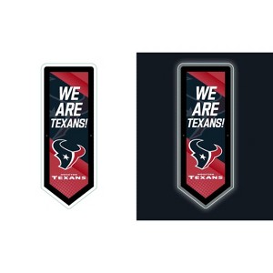 Evergreen Ultra-Thin Glazelight LED Wall Decor, Pennant, Houston Texans- 9 x 23 Inches Made In USA - 1 of 4
