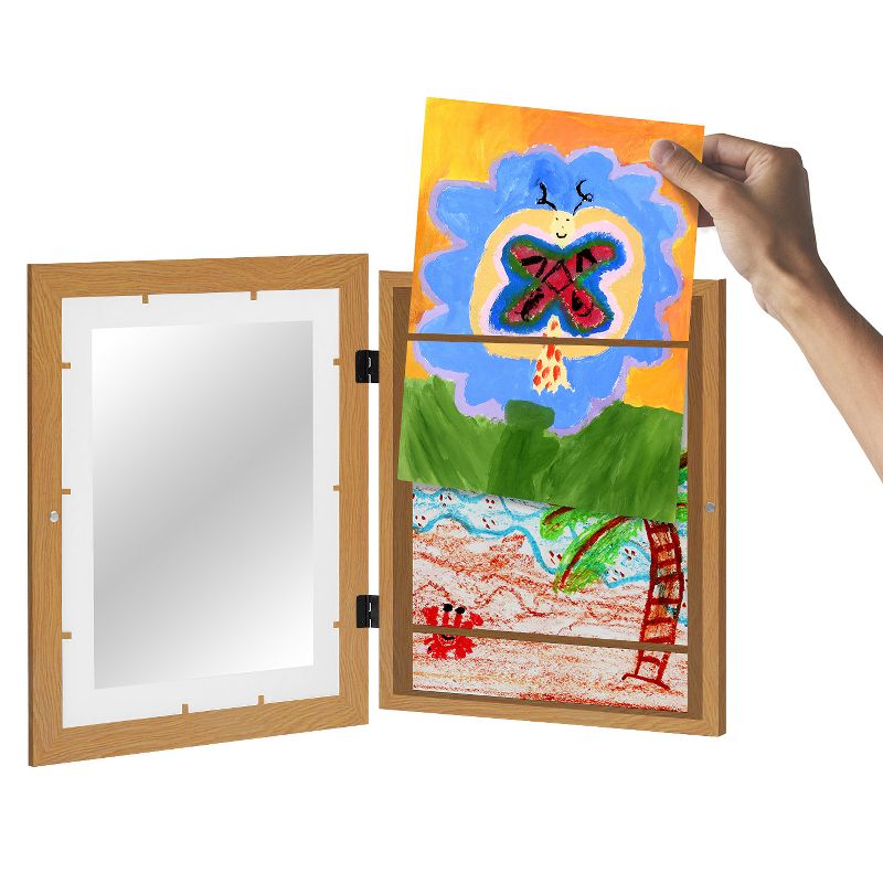 Americanflat Kids Art Frame with tempered shatter-resistant glass - Front opening Wall Display for Artworks - Available in a variety of Colors, 4 of 6