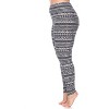 Women's Plus Size Printed Leggings - One Size Fits Most Plus - White Mark - 2 of 3