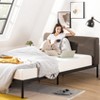 King BREE Metal & Wood Platform Bed Frame with Curved Upholstered Backboard, Mellow - 2 of 4