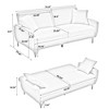 74.41 Inch Teddy Velvet Sofa Bed With Separate Adjustment Backrest And Storage Function - 4 of 4