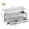Hausource 47.2" Lift Top Coffee Table with Storage Drawers, Hidden Compartment - 3 of 4
