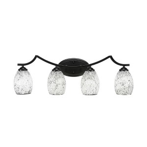 Toltec Lighting Zilo 4 - Light Vanity in  Matte Black with 5" Black Fusion Shade - 1 of 1