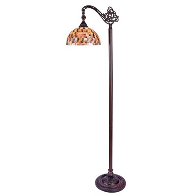 Chloe Lighting Shelley Tiffany-Style 1 Light Reading Floor Lamp 11" Wide