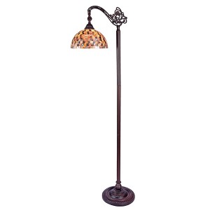 Chloe Lighting Shelley Tiffany-Style 1 Light Reading Floor Lamp 11" Wide - 1 of 4