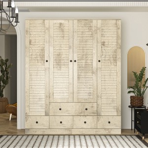 Famapy 4-Doors Armoire With Hanging Rod and 5 Drawers - 1 of 4