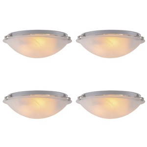 C Cattleya Modern Flush Mount Ceiling Light with Clouded Glass for Bedroom Kitchen and Entrance - 1 of 4