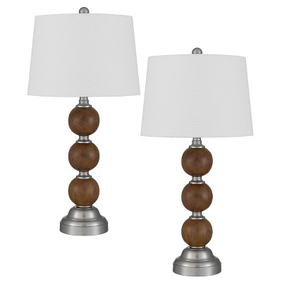 Cal Lighting Grange 100W Resin/Metal Table lamp with Taper Drum hardback Fabric Shade. Priced and Sold as Pairs