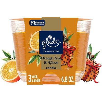 Glade 3 Wick Jar Candle - Orange Zest & Clove - 6.8oz