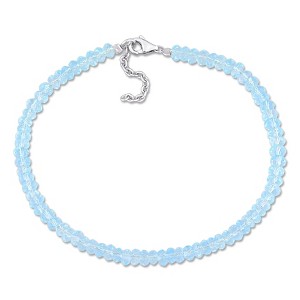 EVERLY JEWELRY | Silver Gemstone Beaded Bracelet - Multiple Gemstone and Metal Color Options - 1 of 4