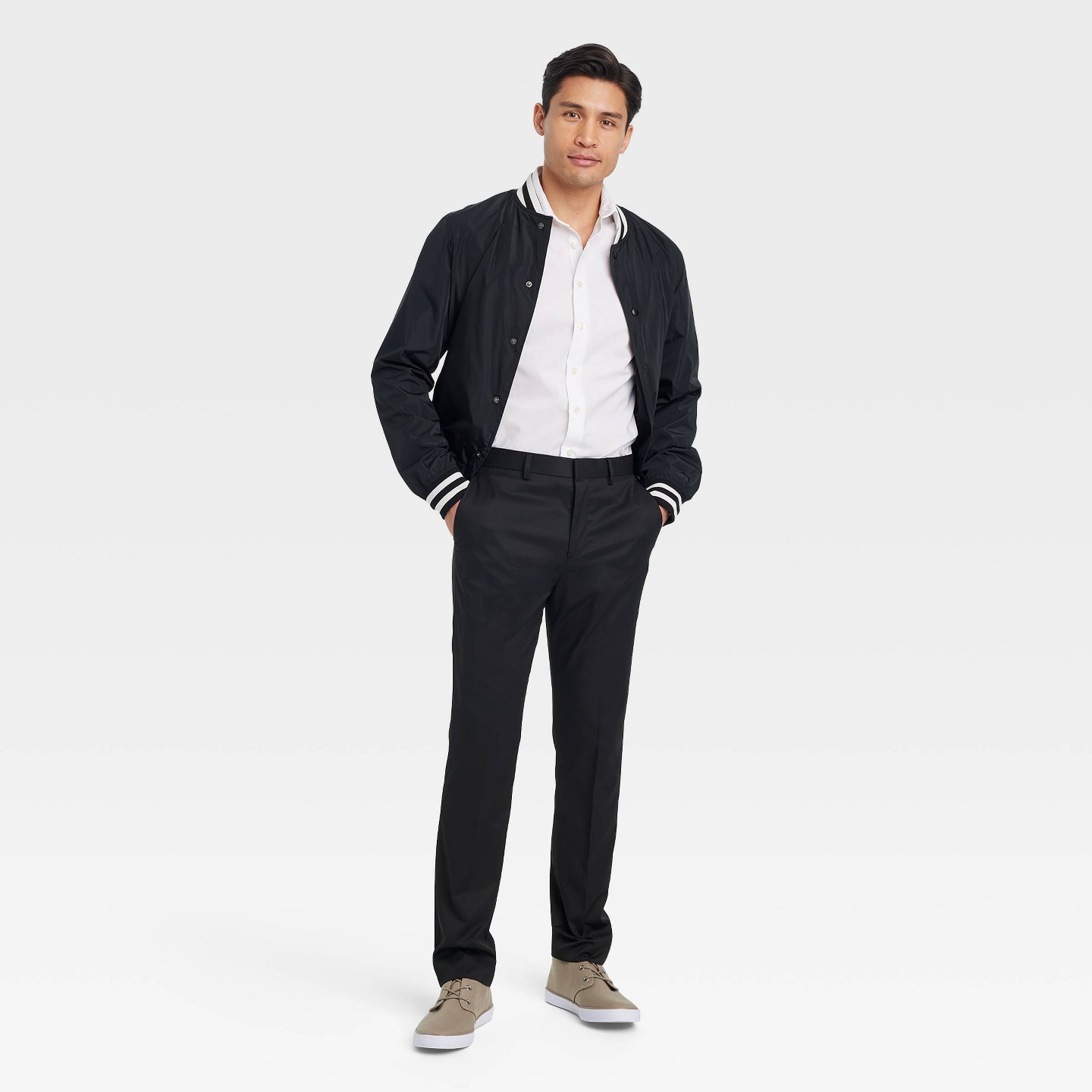 Мужская рубашка Goodfellow & Co Performance Long Sleeve Button-Down Dress Shirt, цвет: Белый — фото 3