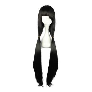 Unique Bargains Women's Wigs 39" Black with Wig Cap Straight Hair