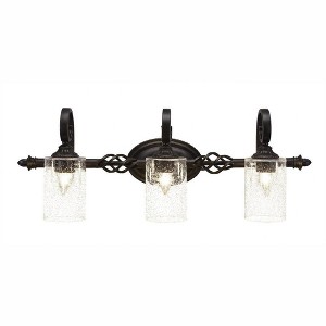 Toltec Lighting Elegante 3 - Light Vanity in  Dark Granite with 4" Clear Bubble Shade - 1 of 1
