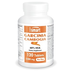 SuperSmart Garcinia Cambogia 2200mg per Day - 60% HCA HydroxyCitric Acid - Garcinia Cambogia Extract | Non-GMO & Gluten Free - 120 Tablets - 1 of 1
