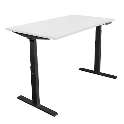 Mount-It! Dual Motor Electric Standing Desk with 55" Tabletop, White & Black